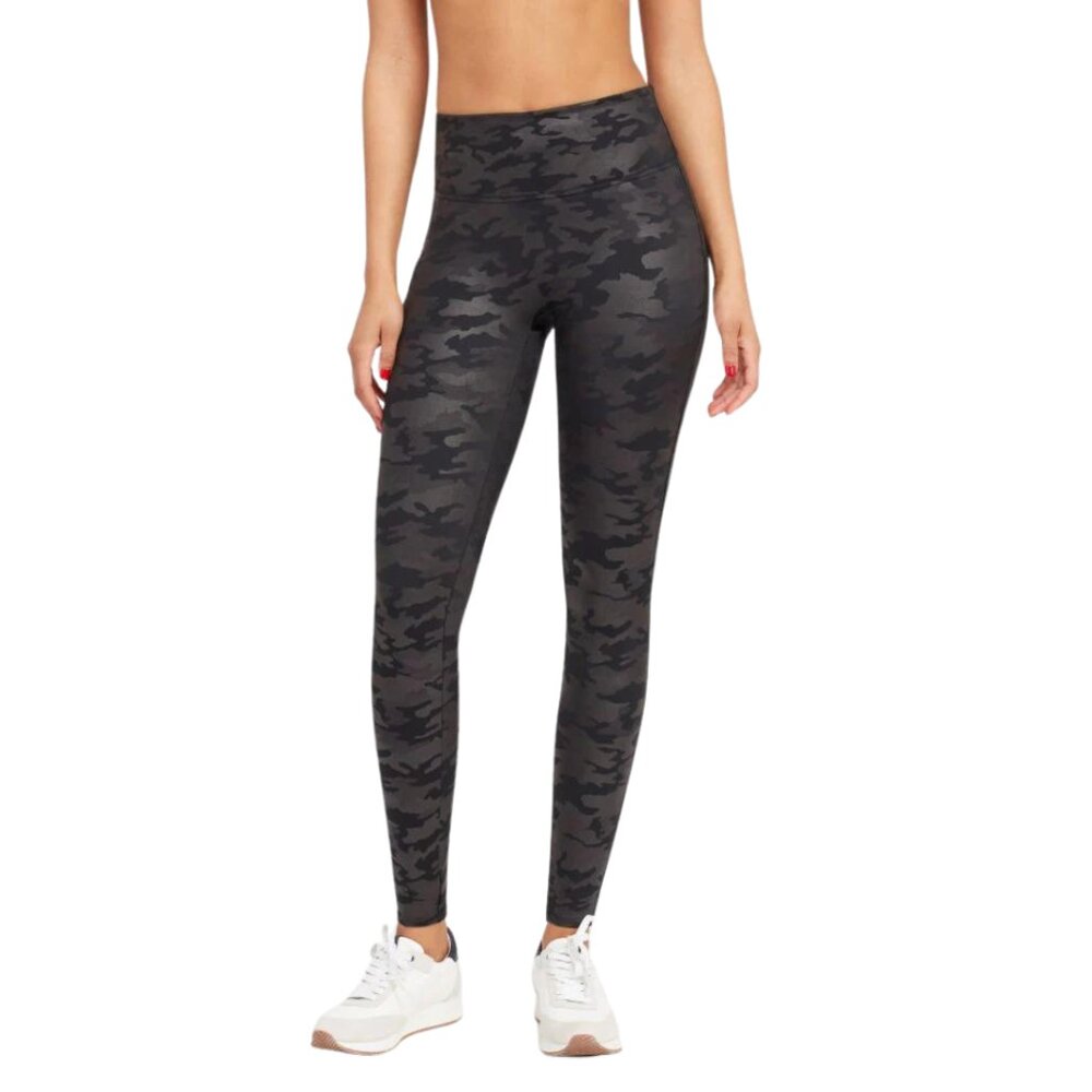 SPANX Faux Leather Camo Women's Leggings (Medium)